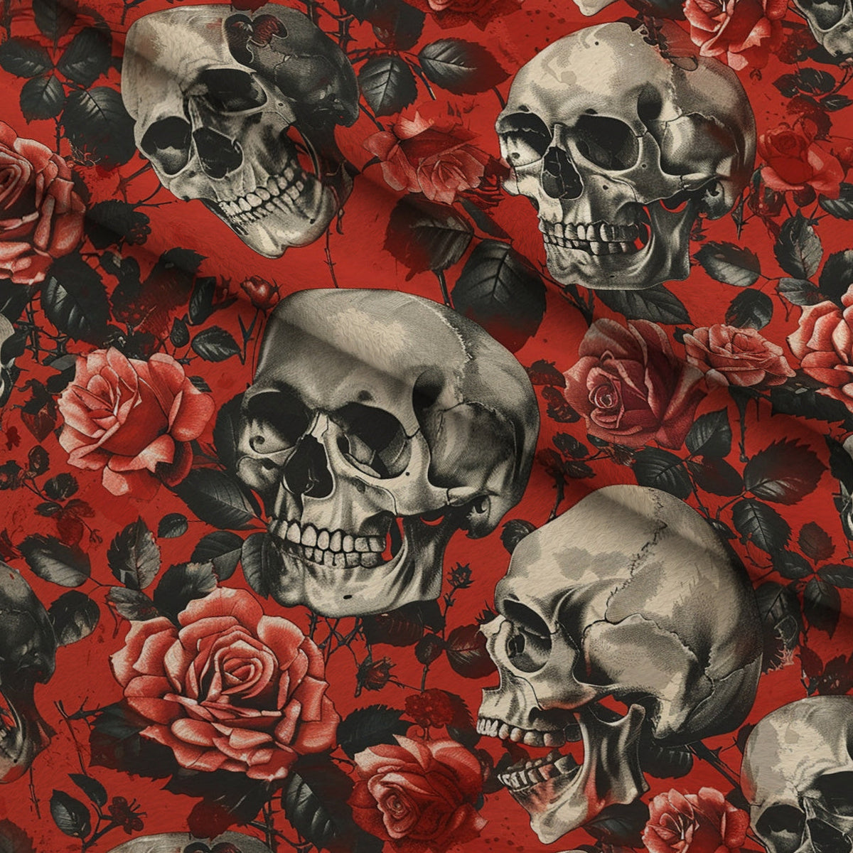 Gothic Blooms Pattern 8 Fleece Fabric — fleece fabric folded close-up preview (mv-fleece-v1:lying)