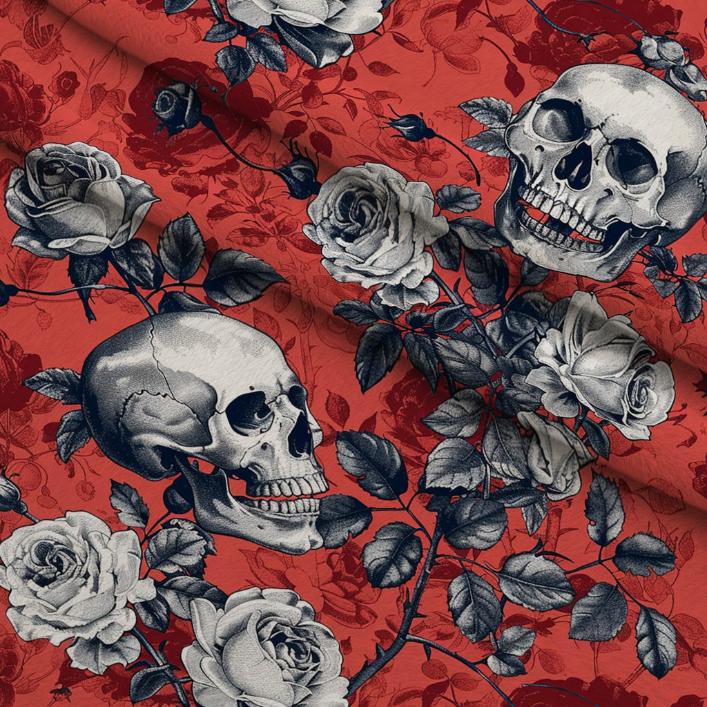 Gothic Blooms Pattern 9 Fleece Fabric — fleece fabric folded close-up preview (mv-fleece-v1:lying)