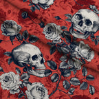 Gothic Blooms Pattern 9 Fleece Fabric — fleece fabric folded close-up preview (mv-fleece-v1:lying)