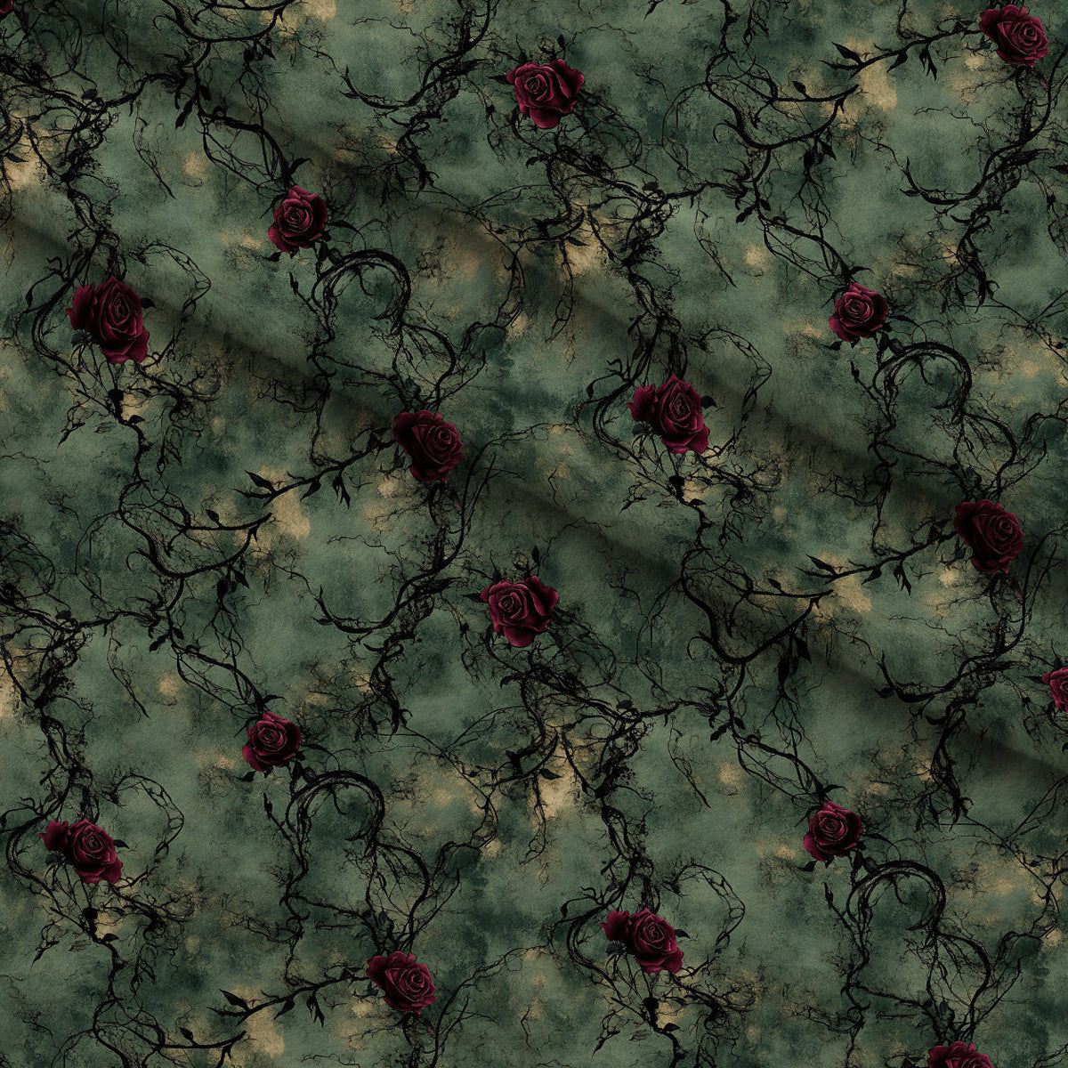 Gothic Fairytale Pattern 14 Fleece Fabric — fleece fabric folded close-up preview (mv-fleece-v1:lying)