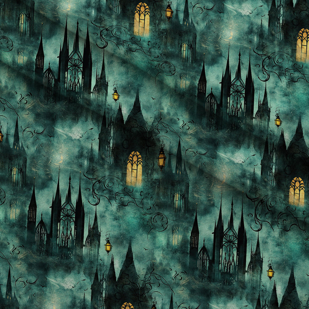 Gothic Fairytale Pattern 18 Fleece Fabric — fleece fabric folded close-up preview (mv-fleece-v1:lying)