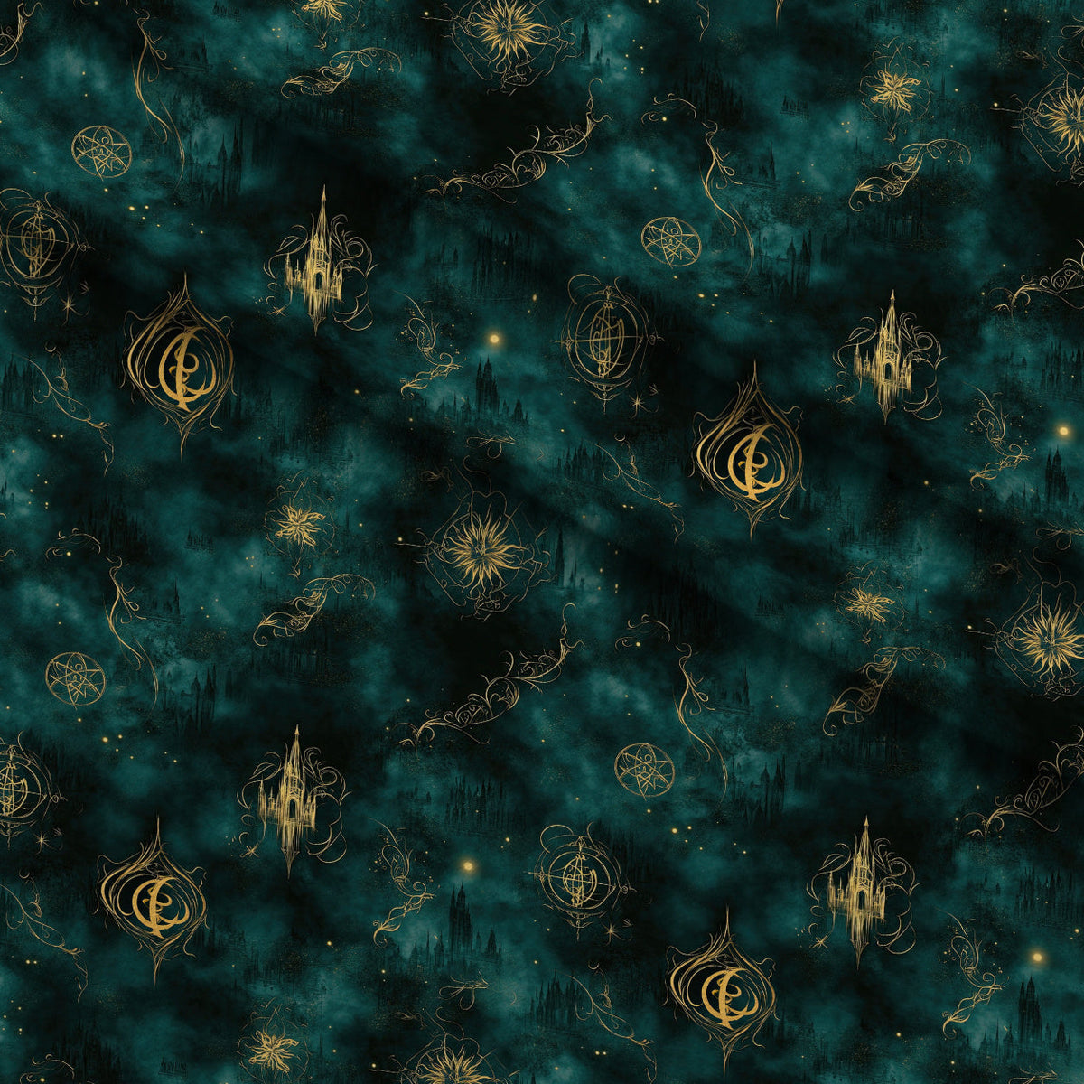Gothic Fairytale Pattern 7 Fleece Fabric — fleece fabric folded close-up preview (mv-fleece-v1:lying)