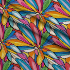 Gouache Garden Pattern 4 Fleece Fabric — fleece fabric folded close-up preview (mv-fleece-v1:lying)