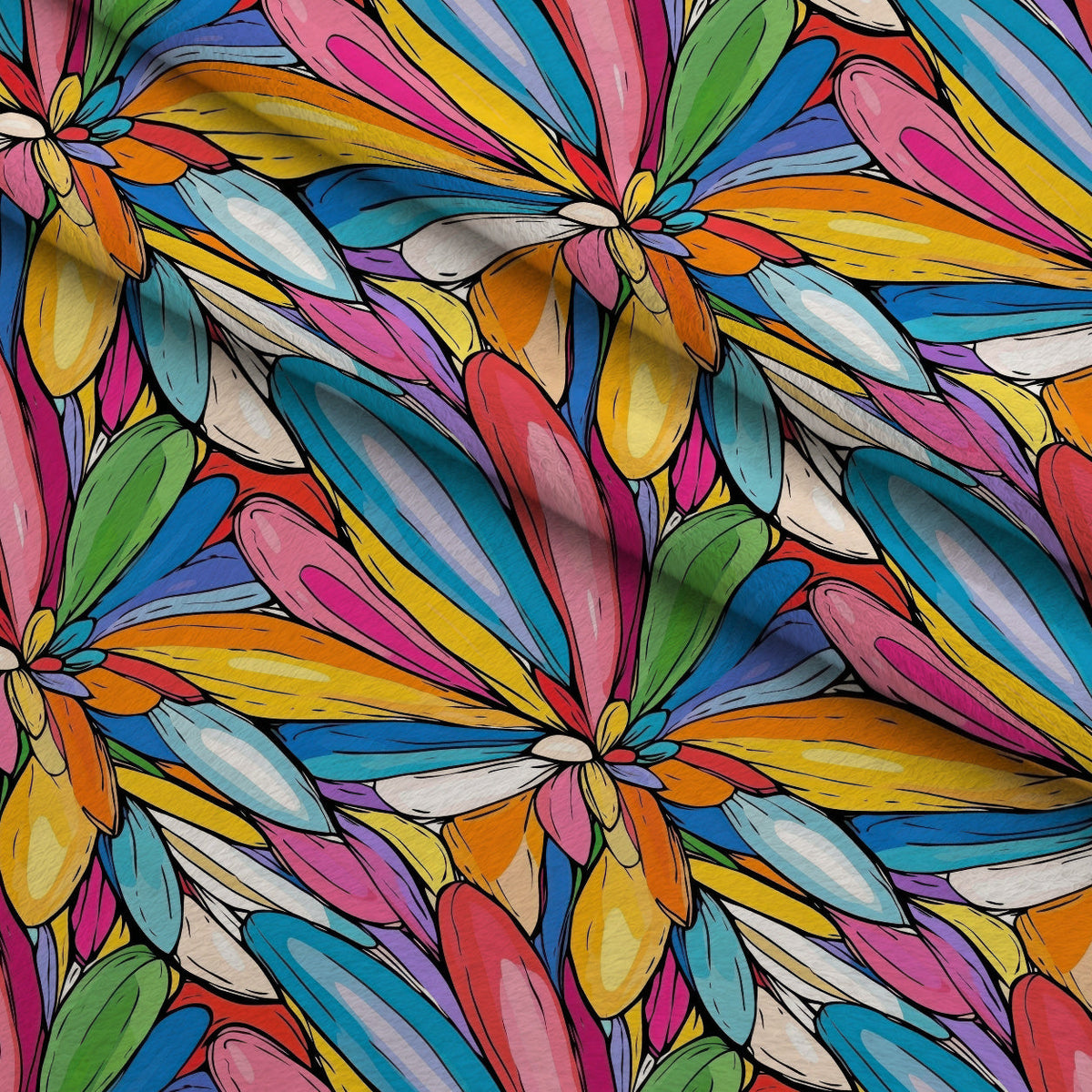 Gouache Garden Pattern 4 Fleece Fabric — fleece fabric folded close-up preview (mv-fleece-v1:lying)