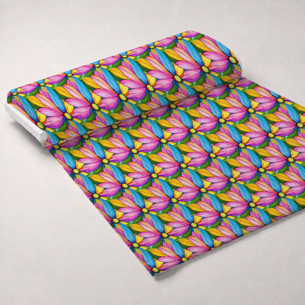 Gouache Garden Pattern 6 Fleece Fabric — fleece fabric unrolled bolt preview (mv-fleece-v1:bolt)