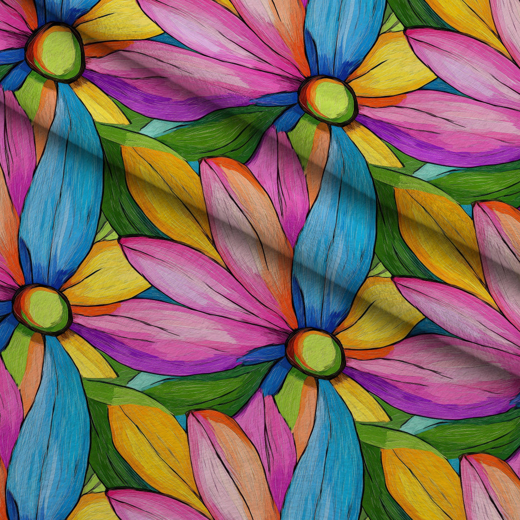 Gouache Garden Pattern 6 Fleece Fabric — fleece fabric folded close-up preview (mv-fleece-v1:lying)