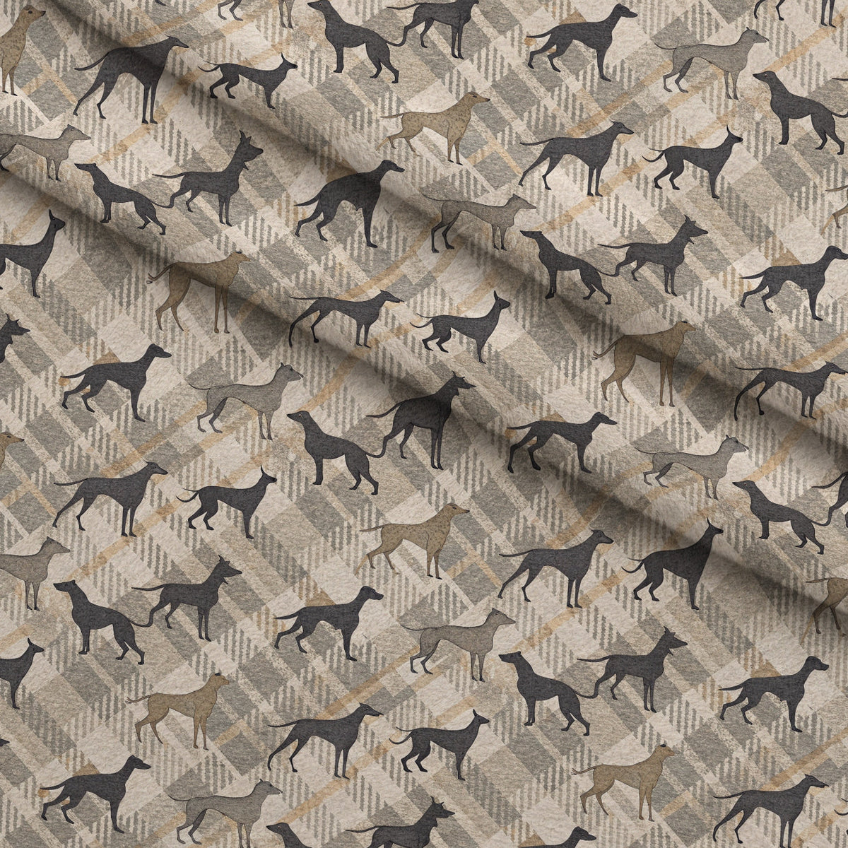 Greyhound Tweed Pattern 6 Fleece Fabric — fleece fabric folded close-up preview (mv-fleece-v1:lying)