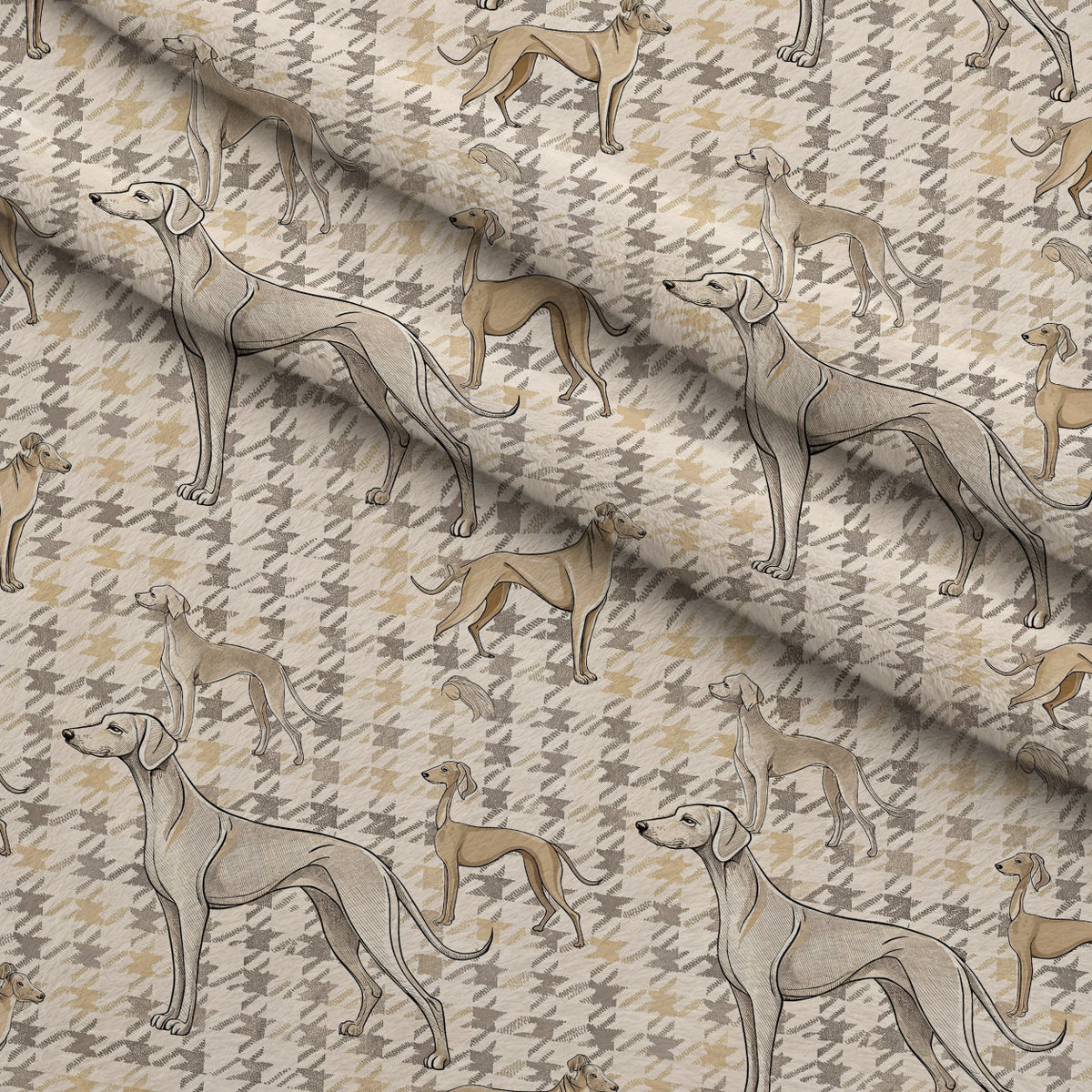 Greyhound Tweed Pattern 7 Fleece Fabric — fleece fabric folded close-up preview (mv-fleece-v1:lying)