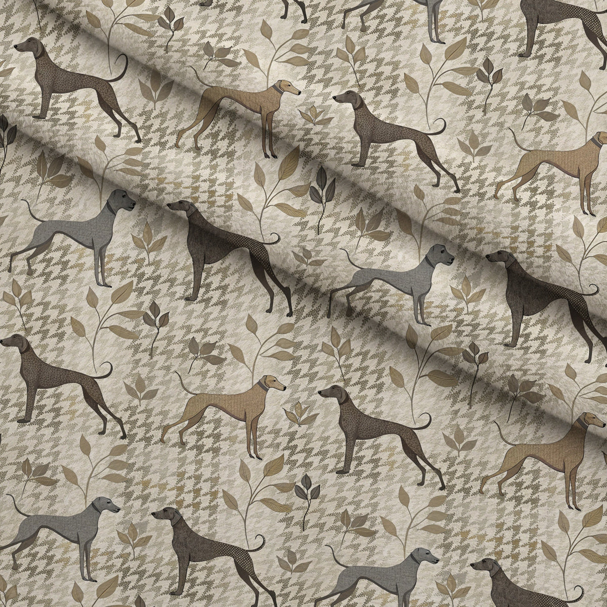 Greyhound Tweed Pattern 8 Fleece Fabric — fleece fabric folded close-up preview (mv-fleece-v1:lying)
