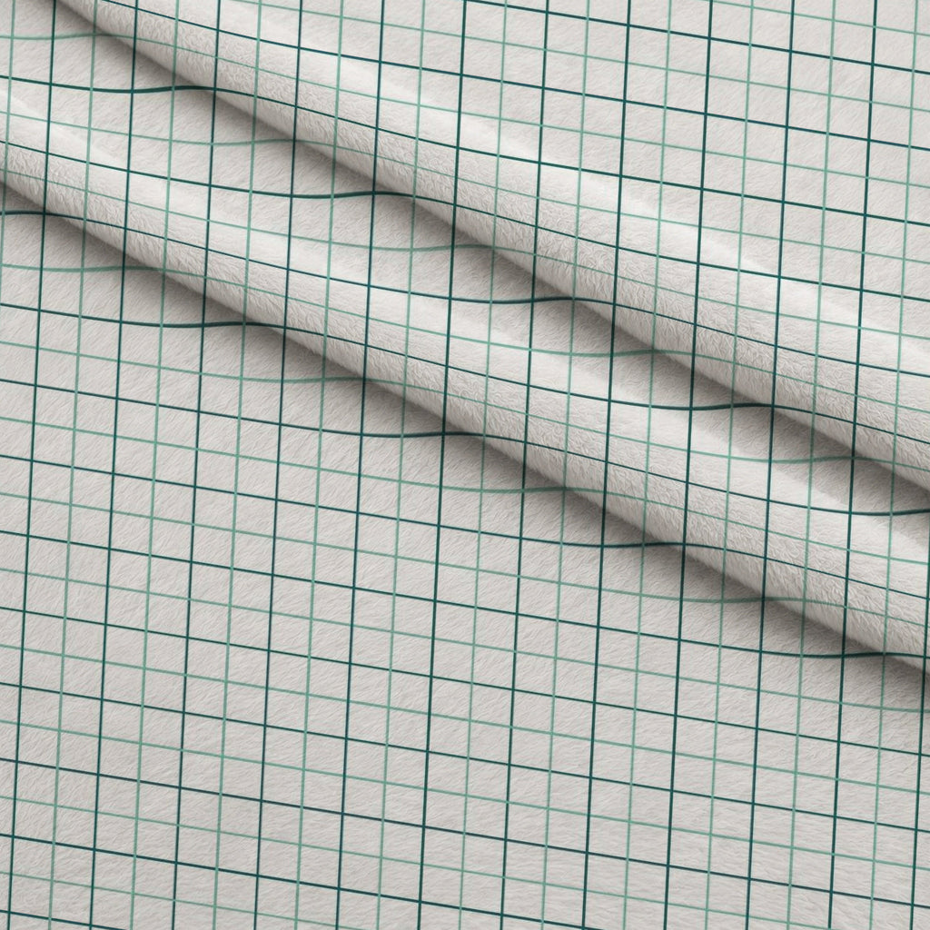 Grid Mint and Teal Fleece Fabric — fleece fabric folded close-up preview (mv-fleece-v1:lying)