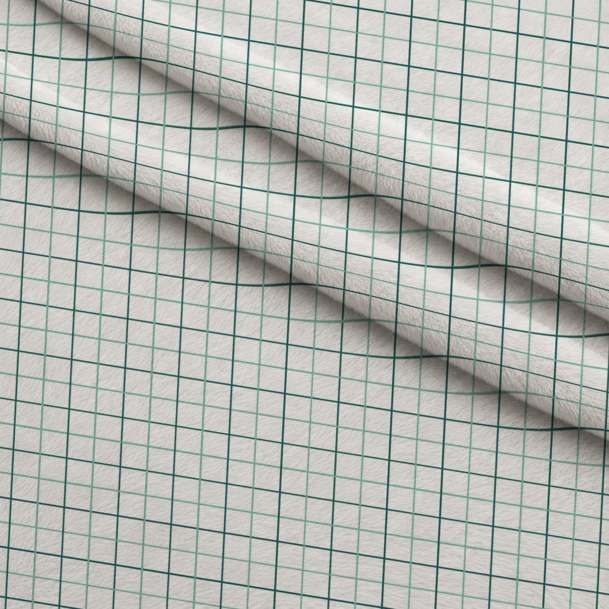 Grid Mint and Teal Fleece Fabric — fleece fabric folded close-up preview (mv-fleece-v1:lying)