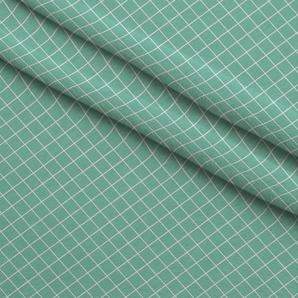 Grid Mint Fleece Fabric — fleece fabric folded close-up preview (mv-fleece-v1:lying)