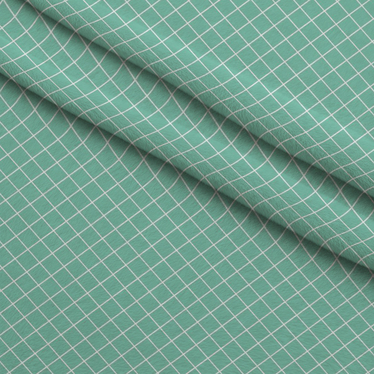 Grid Mint Fleece Fabric — fleece fabric folded close-up preview (mv-fleece-v1:lying)