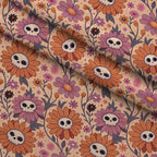 Groovy Ghouls Pattern 10 Fleece Fabric — fleece fabric folded close-up preview (mv-fleece-v1:lying)