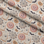 Groovy Ghouls Pattern 13 Fleece Fabric — fleece fabric folded close-up preview (mv-fleece-v1:lying)