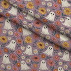 Groovy Ghouls Pattern 4 Fleece Fabric — fleece fabric folded close-up preview (mv-fleece-v1:lying)