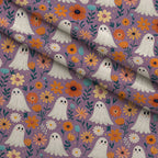Groovy Ghouls Pattern 5 Fleece Fabric — fleece fabric folded close-up preview (mv-fleece-v1:lying)
