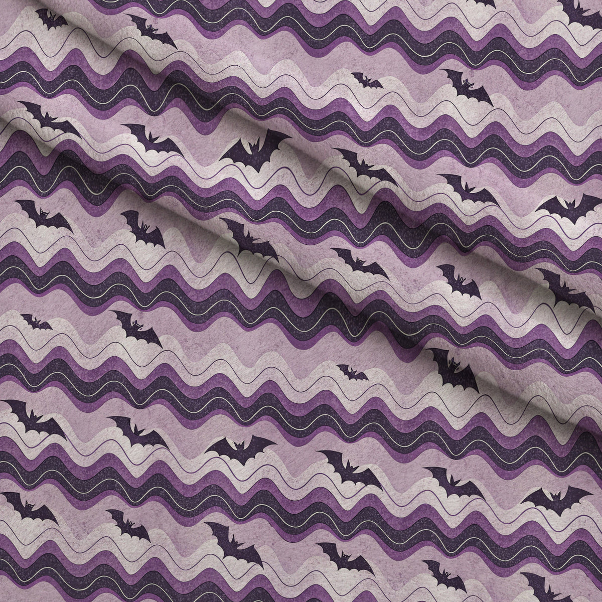 Groovy Ghouls Pattern 7 Fleece Fabric — fleece fabric folded close-up preview (mv-fleece-v1:lying)