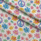 Groovy Peace Blooms Pattern 8 Fleece Fabric — fleece fabric folded close-up preview (mv-fleece-v1:lying)