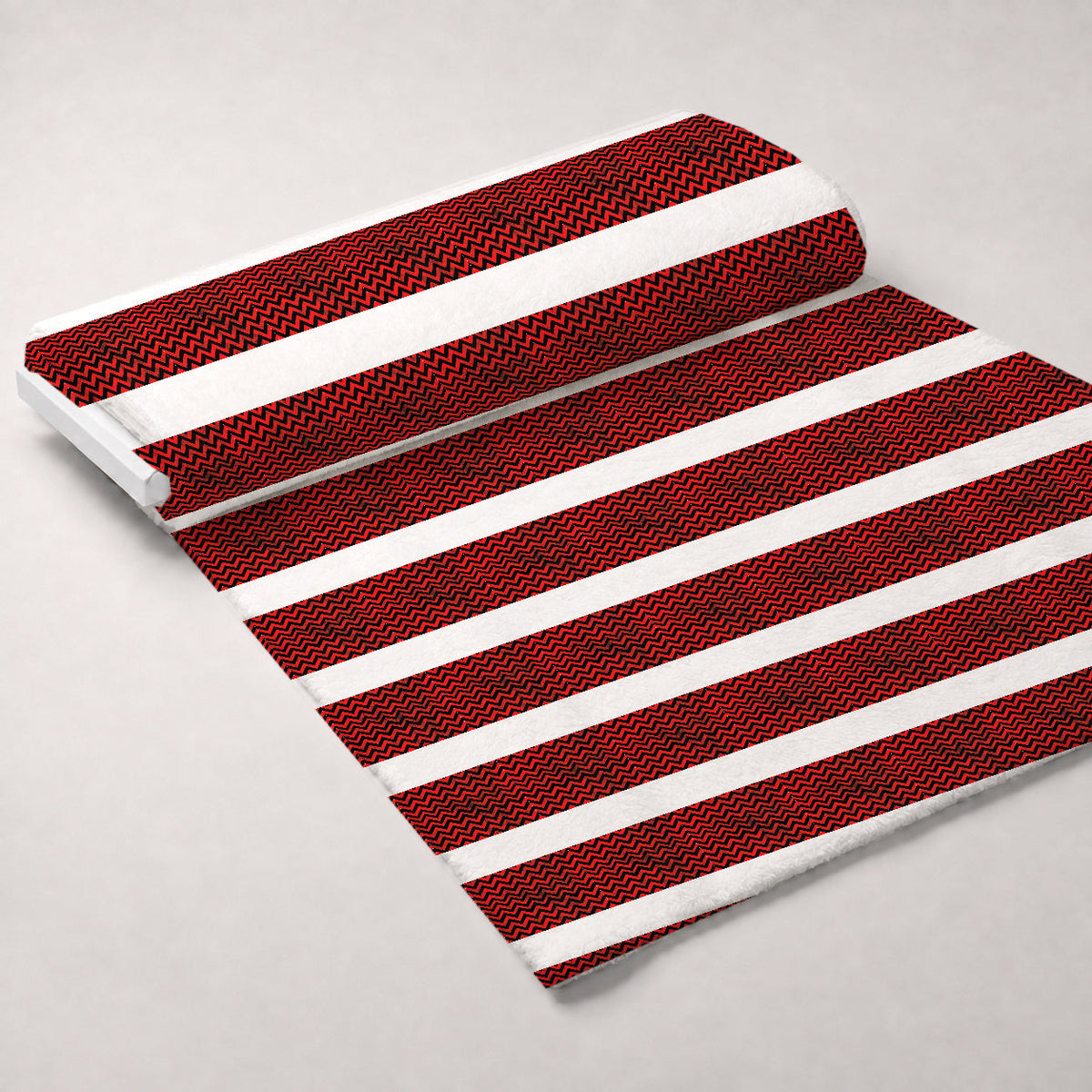 Grunge Red and Black Chevron Pattern Fleece Fabric — fleece fabric unrolled bolt preview (mv-fleece-v1:bolt)