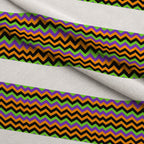 Halloween Chevron Pattern Fleece Fabric — fleece fabric folded close-up preview (mv-fleece-v1:lying)