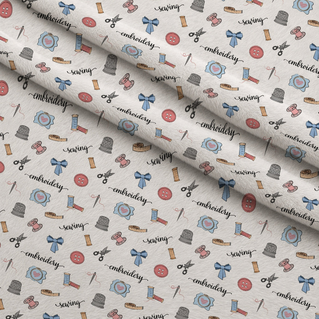 Hand and Machine Embroidery Pattern 2 Fleece Fabric — fleece fabric folded close-up preview (mv-fleece-v1:lying)