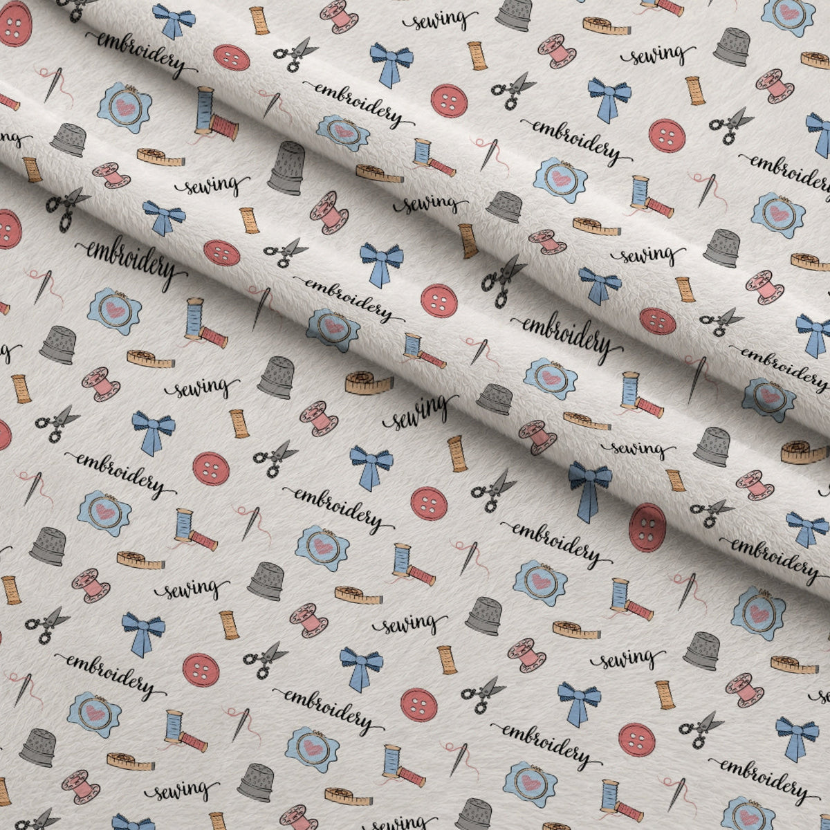 Hand and Machine Embroidery Pattern 2 Fleece Fabric — fleece fabric folded close-up preview (mv-fleece-v1:lying)
