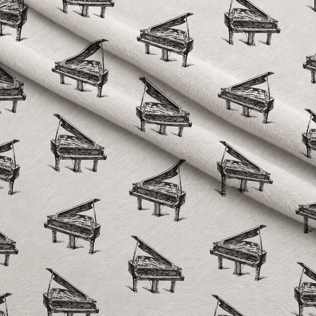 Hand Sketched Pianos Fleece Fabric — fleece fabric folded close-up preview (mv-fleece-v1:lying)