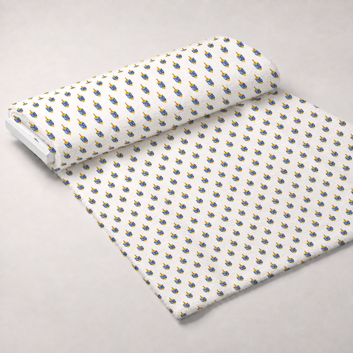 Hanukkah Gifts Pattern 1 White Fleece Fabric — fleece fabric unrolled bolt preview (mv-fleece-v1:bolt)