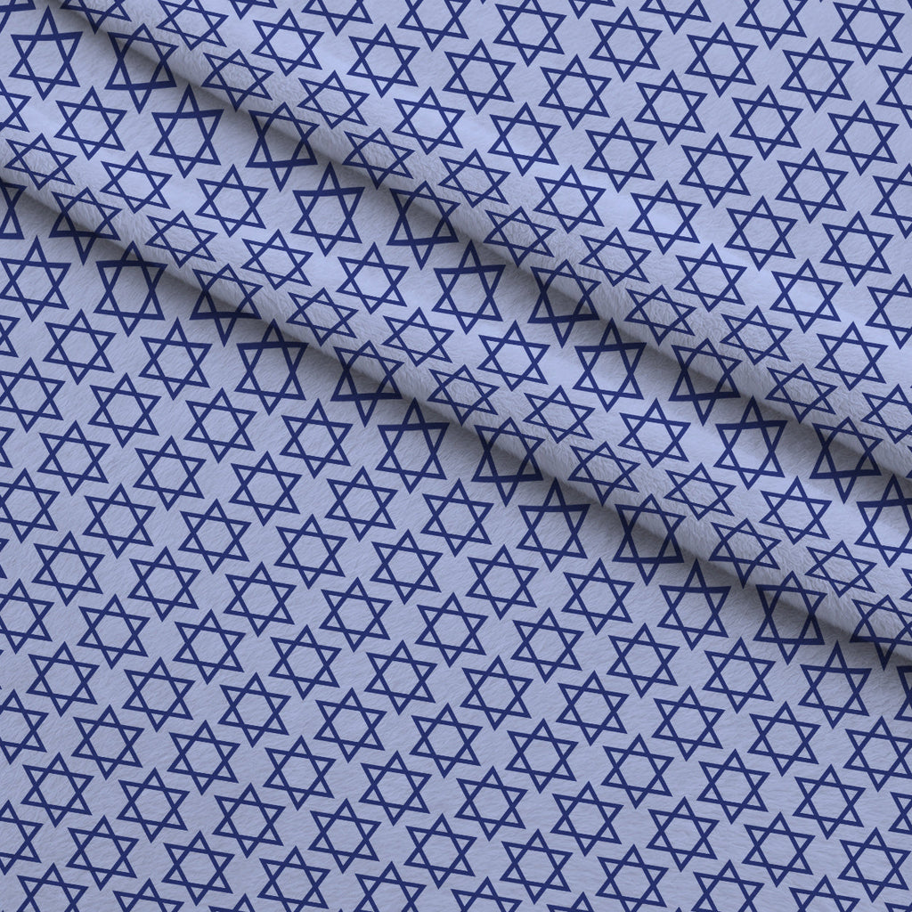 Hanukkah Gifts Pattern 12 Blue Fleece Fabric — fleece fabric folded close-up preview (mv-fleece-v1:lying)