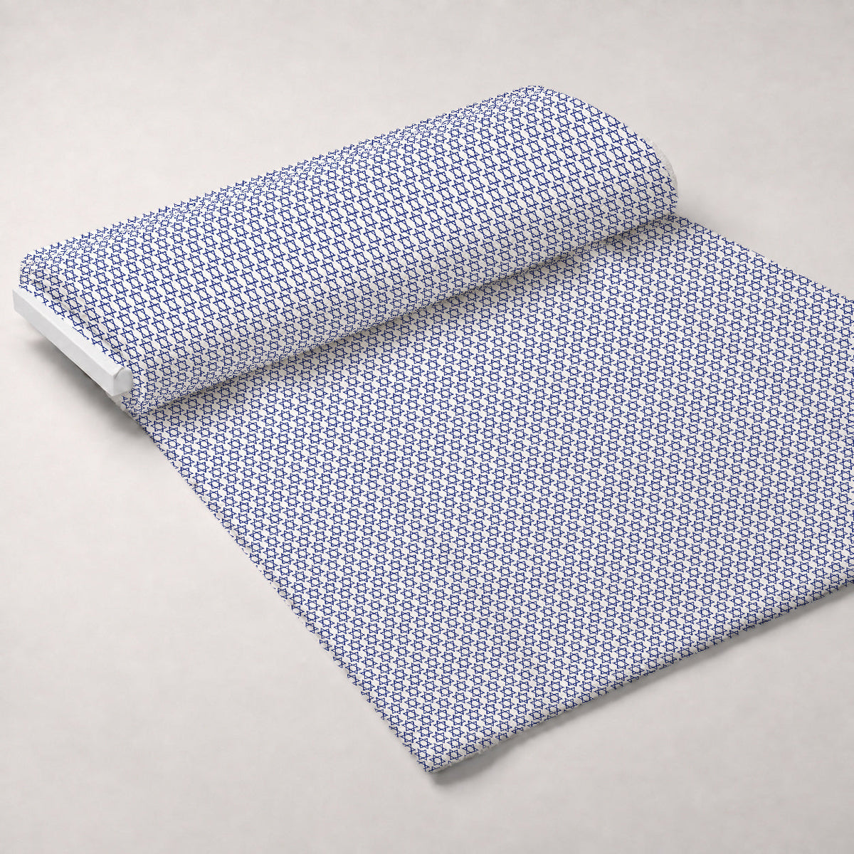 Hanukkah Gifts Pattern 12 White Fleece Fabric — fleece fabric unrolled bolt preview (mv-fleece-v1:bolt)