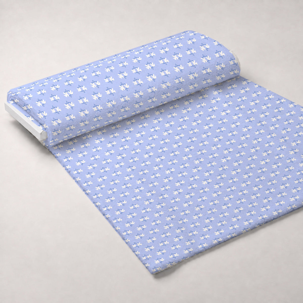 Hanukkah Gifts Pattern 15 Blue Fleece Fabric — fleece fabric unrolled bolt preview (mv-fleece-v1:bolt)