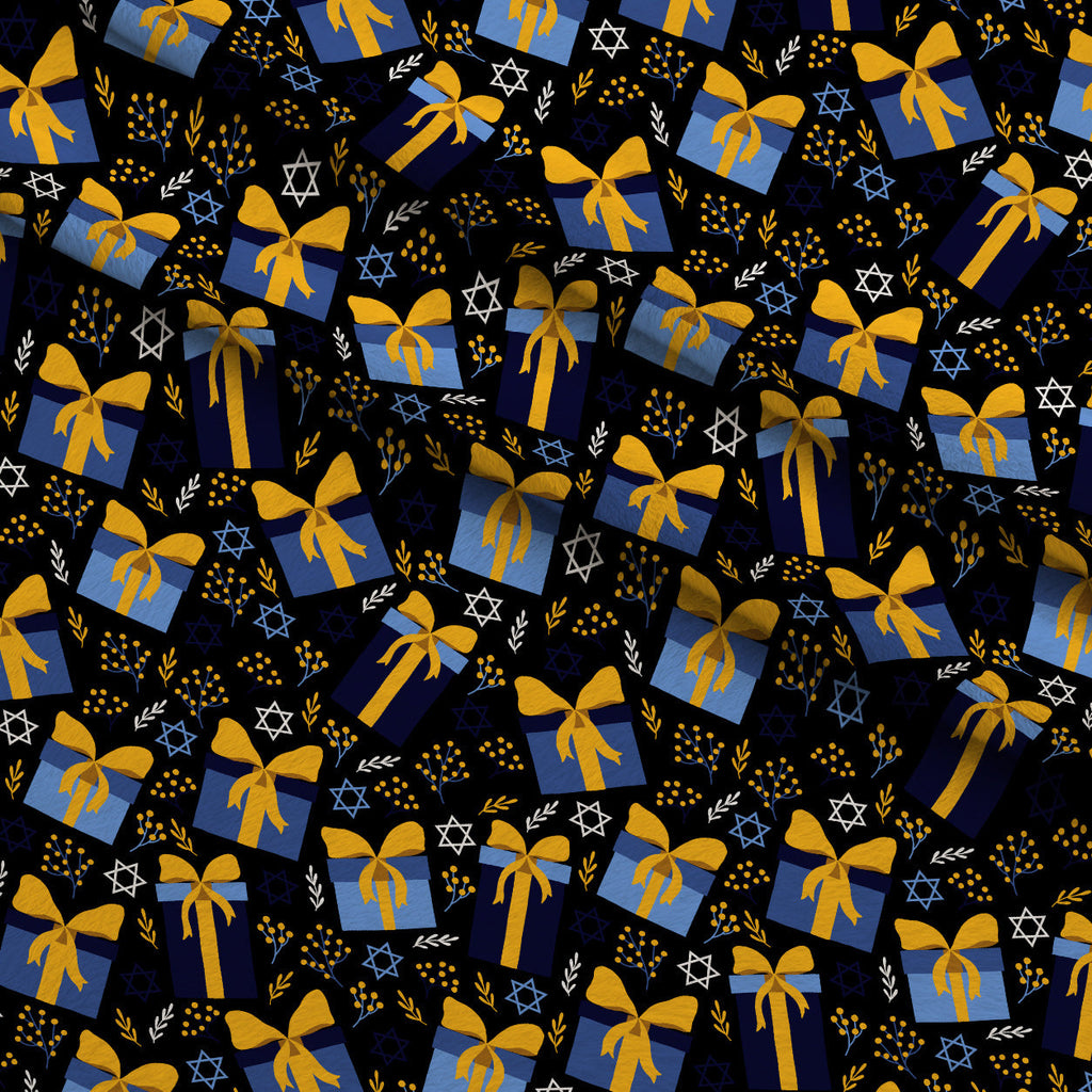 Hanukkah Gifts Pattern 16 Fleece Fabric — fleece fabric folded close-up preview (mv-fleece-v1:lying)