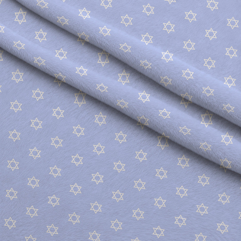 Hanukkah Gifts Pattern 3 Blue Fleece Fabric — fleece fabric folded close-up preview (mv-fleece-v1:lying)