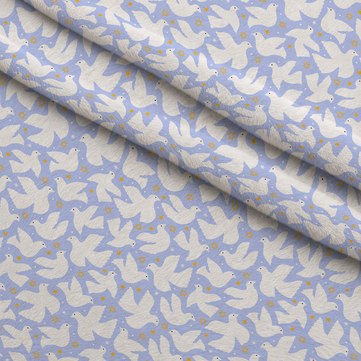 Hanukkah Gifts Pattern 6 Blue Fleece Fabric — fleece fabric folded close-up preview (mv-fleece-v1:lying)