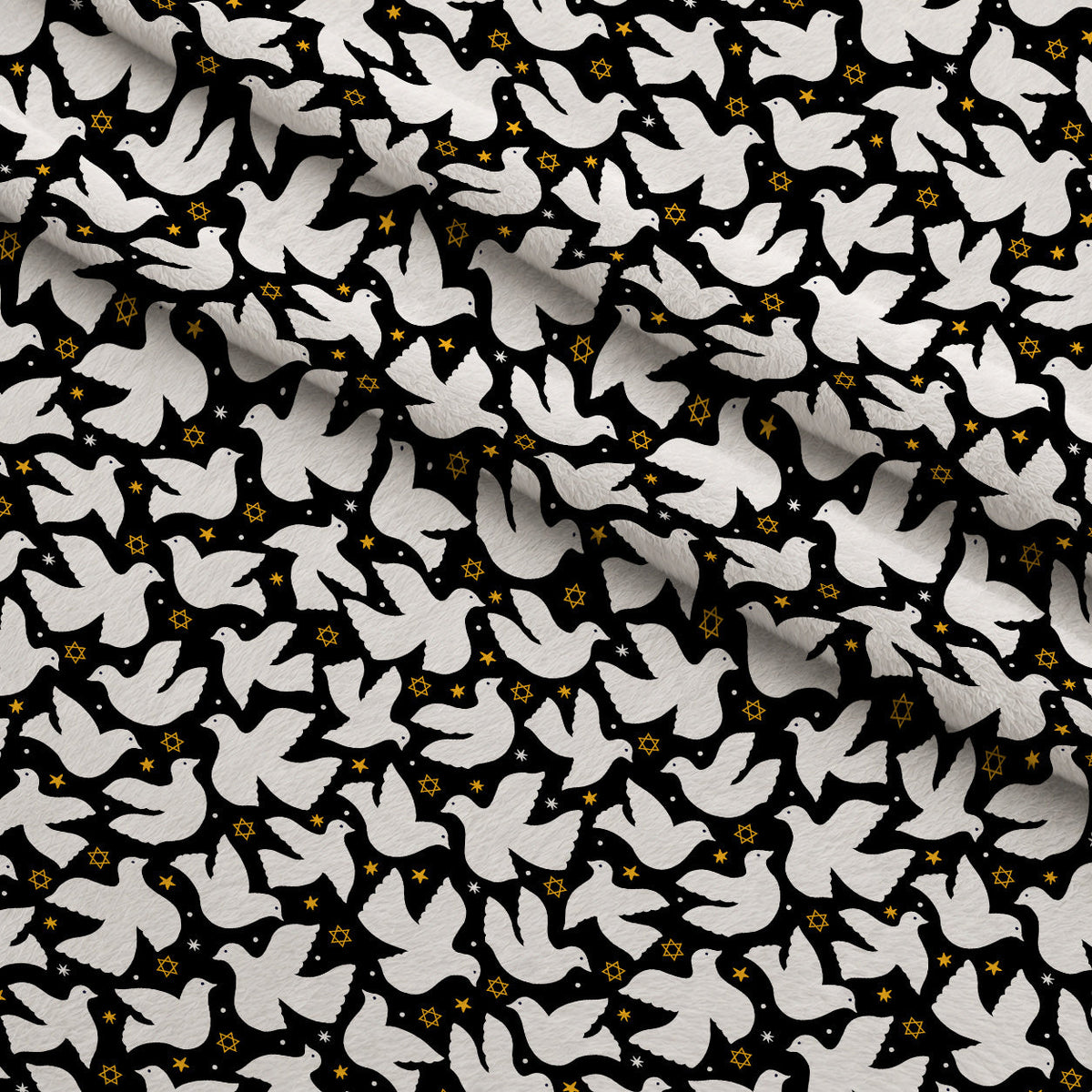 Hanukkah Gifts Pattern 6 Fleece Fabric — fleece fabric folded close-up preview (mv-fleece-v1:lying)