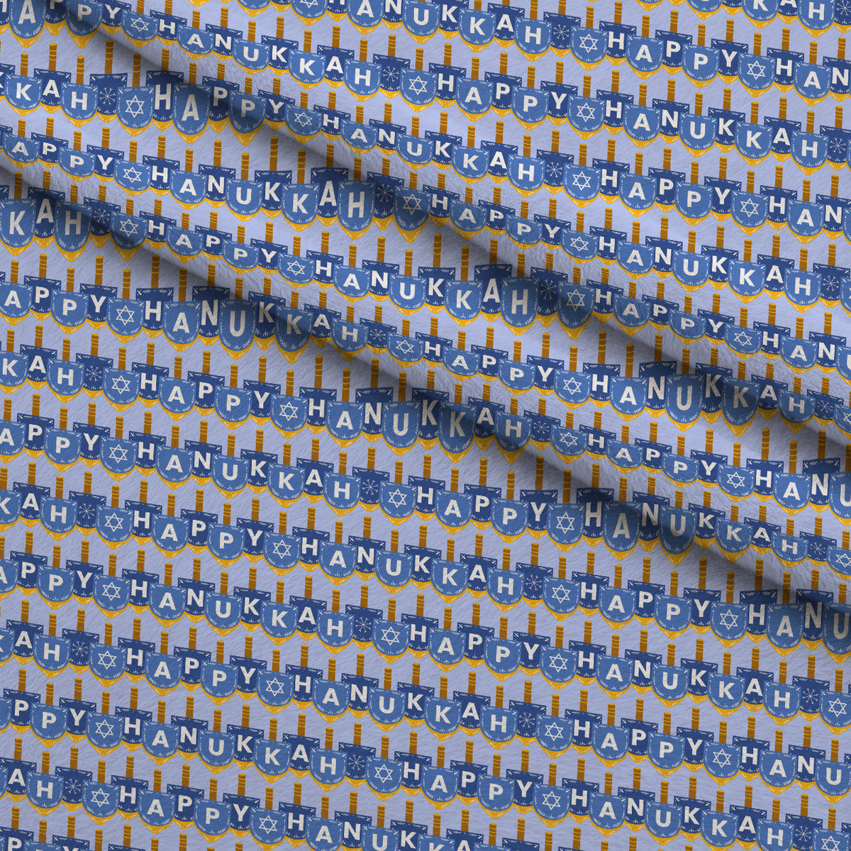 Hanukkah Gifts Pattern 8 Blue Fleece Fabric — fleece fabric folded close-up preview (mv-fleece-v1:lying)