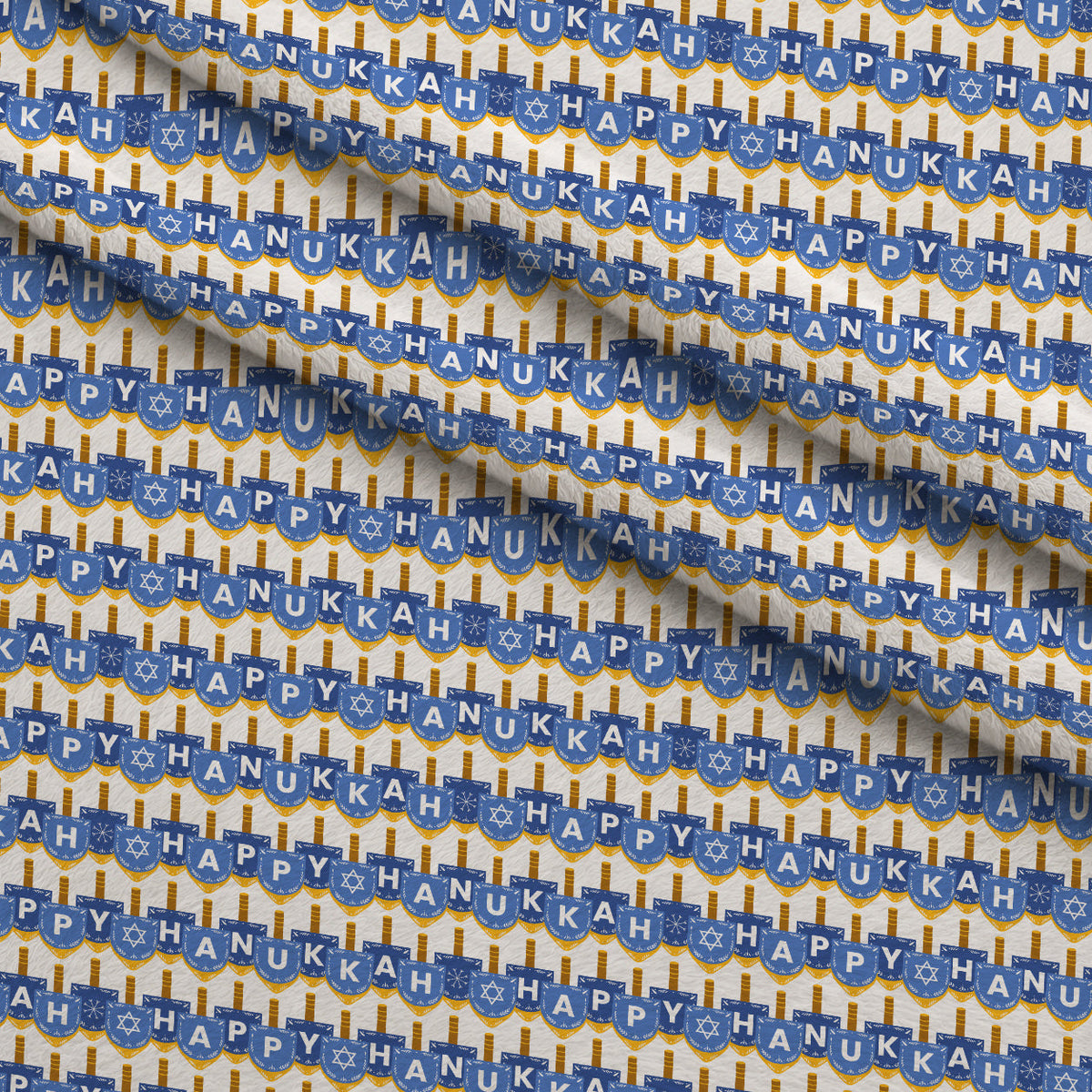 Hanukkah Gifts Pattern 8 White Fleece Fabric — fleece fabric folded close-up preview (mv-fleece-v1:lying)