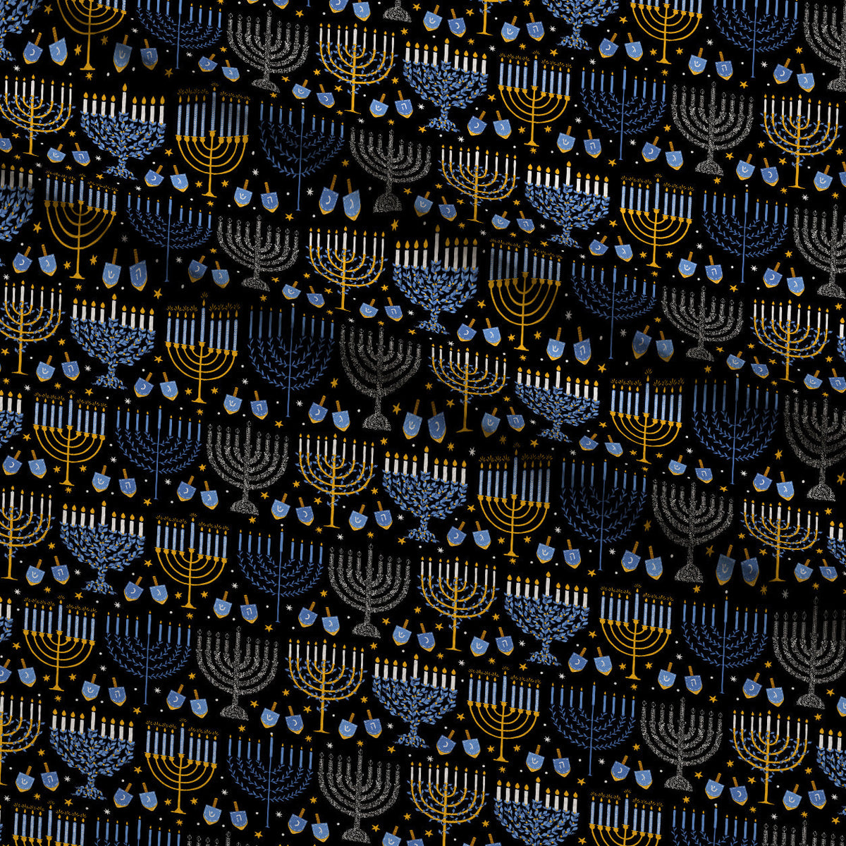 Hanukkah Gifts Pattern 9 Fleece Fabric — fleece fabric folded close-up preview (mv-fleece-v1:lying)