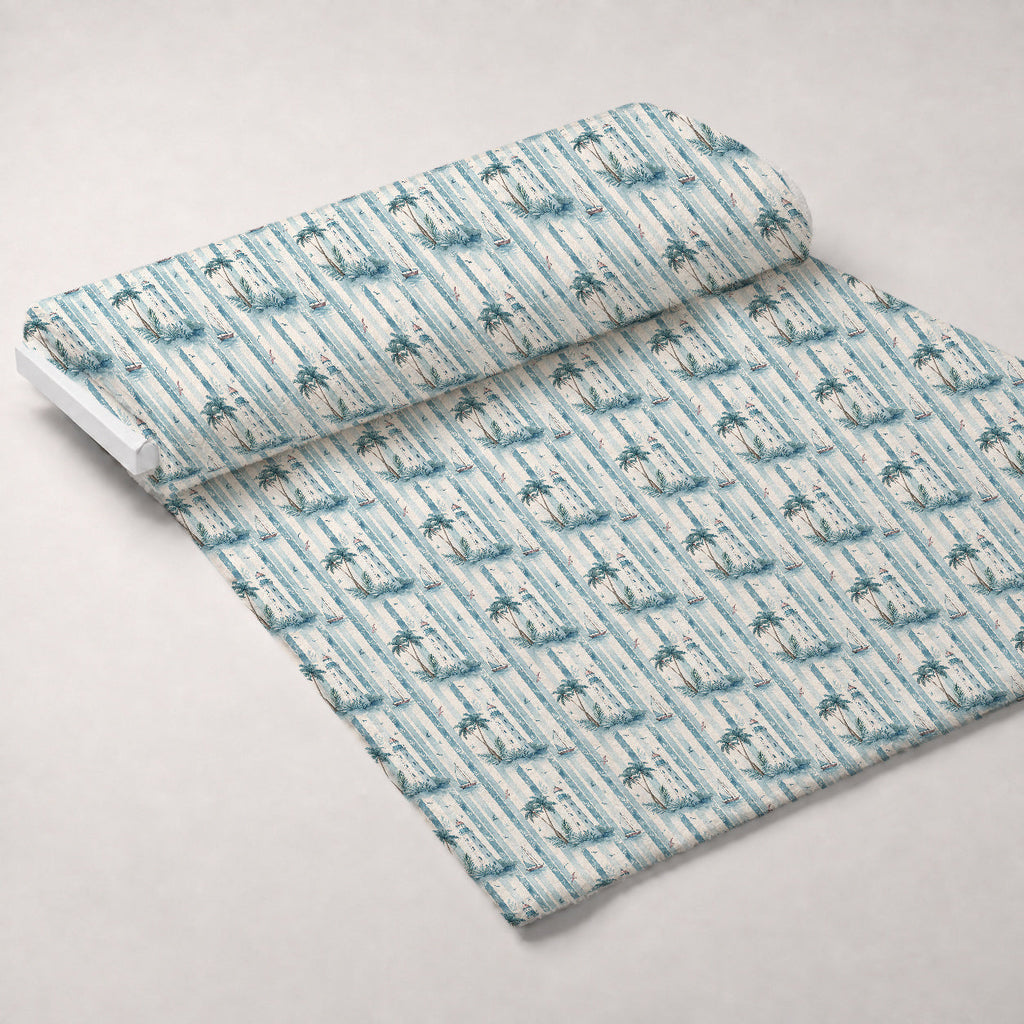 Harbor Blossoms Pattern 10 Fleece Fabric — fleece fabric unrolled bolt preview (mv-fleece-v1:bolt)