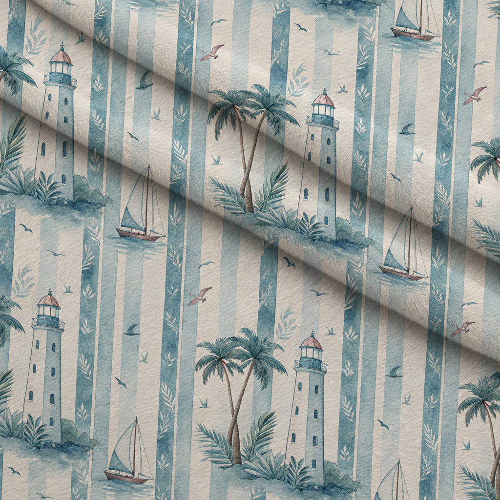 Harbor Blossoms Pattern 10 Fleece Fabric — fleece fabric folded close-up preview (mv-fleece-v1:lying)