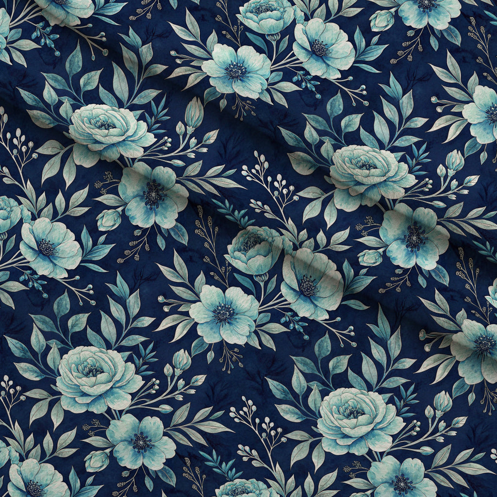 Harbor Blossoms Pattern 18 Fleece Fabric — fleece fabric folded close-up preview (mv-fleece-v1:lying)