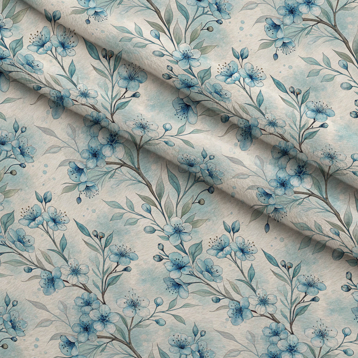 Harbor Blossoms Pattern 19 Fleece Fabric — fleece fabric folded close-up preview (mv-fleece-v1:lying)