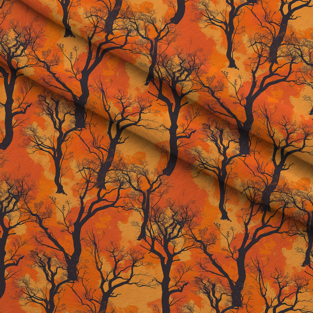 Harvest Moon Branches Pattern 2 Fleece Fabric — fleece fabric folded close-up preview (mv-fleece-v1:lying)