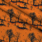 Harvest Moon Branches Pattern 6 Fleece Fabric — fleece fabric folded close-up preview (mv-fleece-v1:lying)