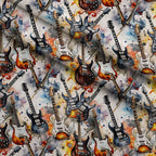 Heavy Metal Pattern 32 Fleece Fabric — fleece fabric folded close-up preview (mv-fleece-v1:lying)