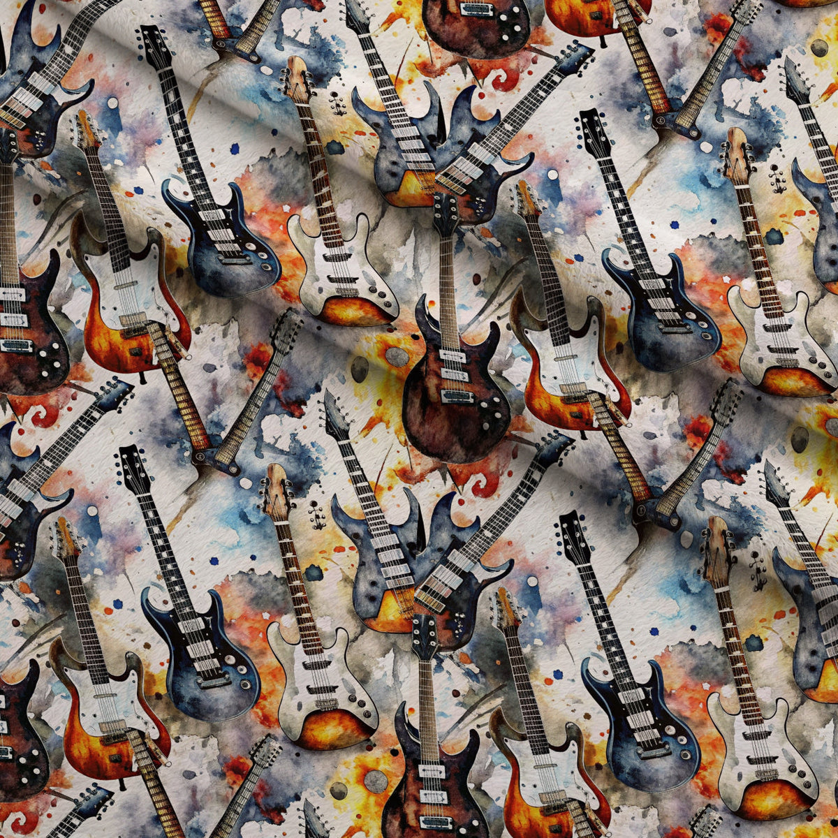 Heavy Metal Pattern 32 Fleece Fabric — fleece fabric folded close-up preview (mv-fleece-v1:lying)