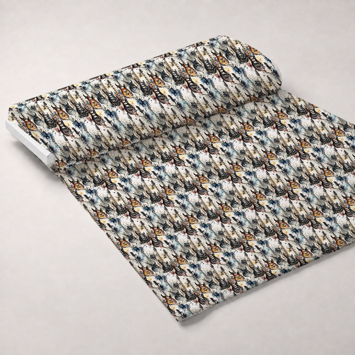 Heavy Metal Pattern 33 Fleece Fabric — fleece fabric unrolled bolt preview (mv-fleece-v1:bolt)
