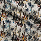 Heavy Metal Pattern 33 Fleece Fabric — fleece fabric folded close-up preview (mv-fleece-v1:lying)
