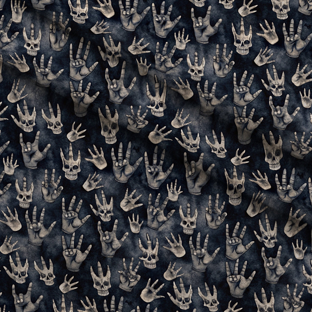 Heavy Metal Pattern 4 Fleece Fabric — fleece fabric folded close-up preview (mv-fleece-v1:lying)
